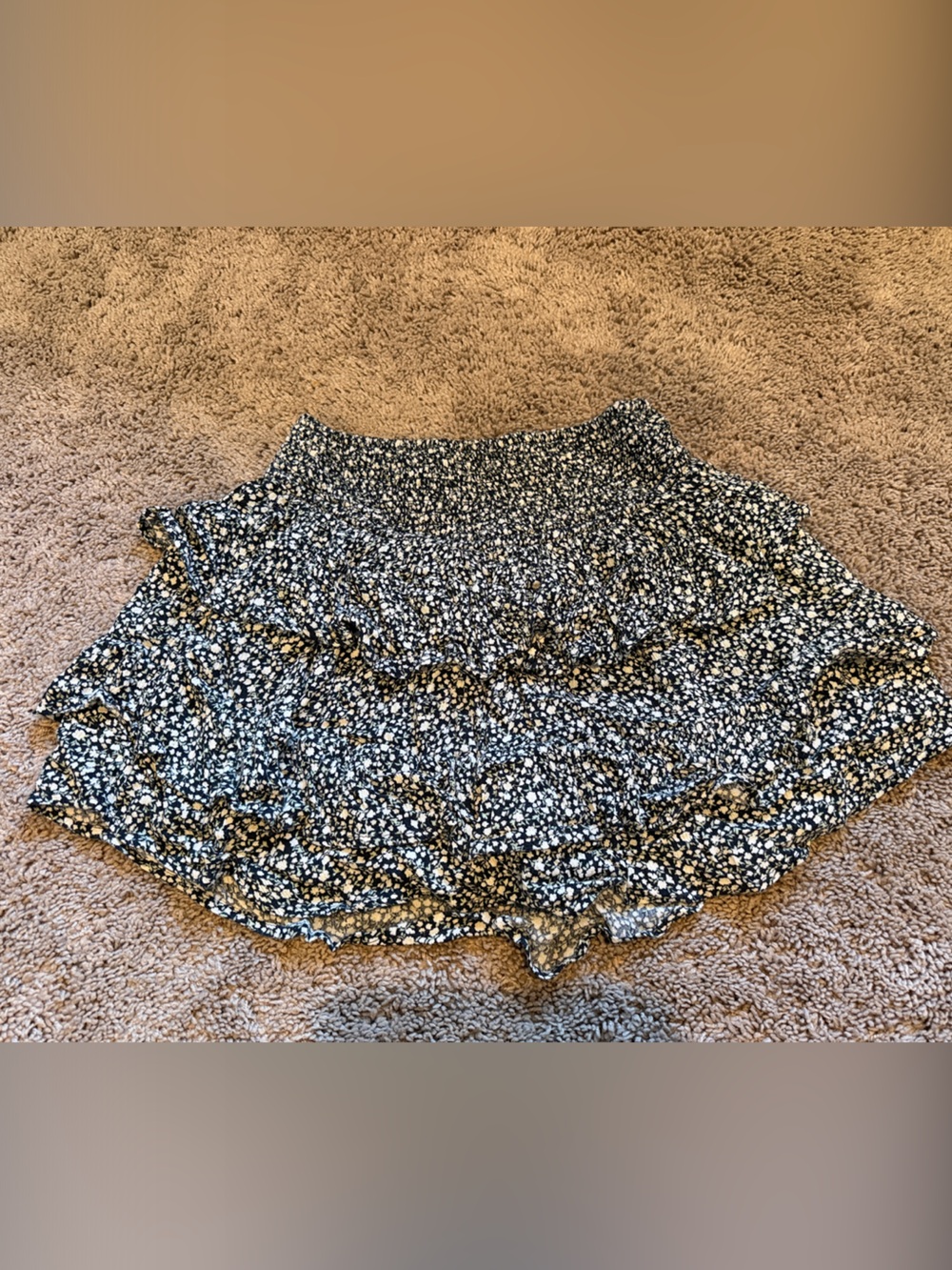 Hollister Navy Smocked Ultra High-Rise Skirt